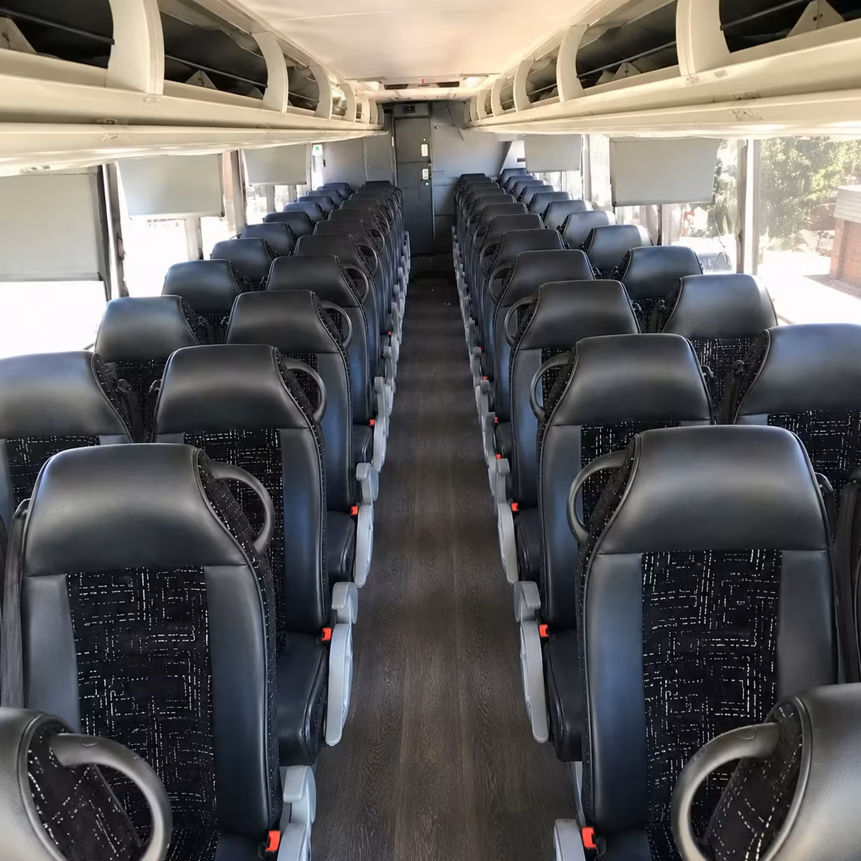 56 passenger charter bus inside